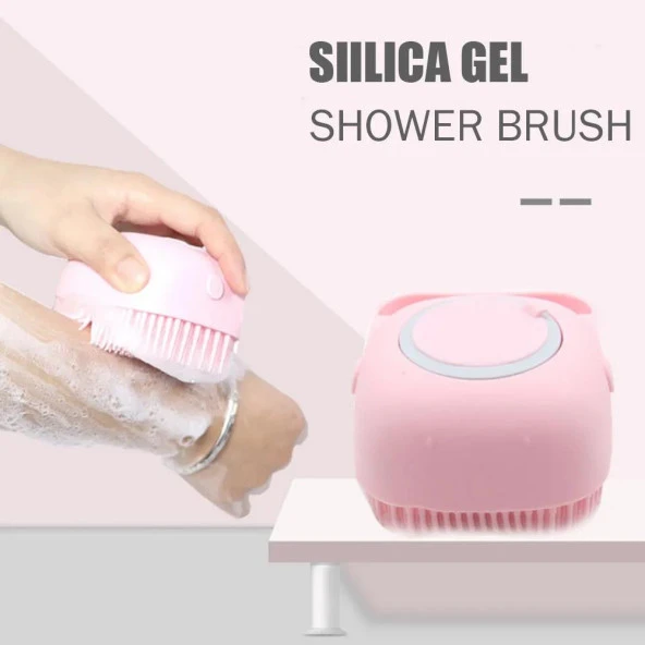 Fontenay Yumuşak Silikon Malzemeli Esnek Jel Hazneli Masaj Fonk. Etkili Banyo Duş Kese Lifi Pembe ürün görseli 1