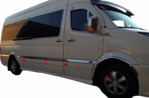 Volkswagen Crafter Uyumlu Yan Kapı Çıtası 2006-2017 Paslanmaz Çelik Parça ürün görseli 1