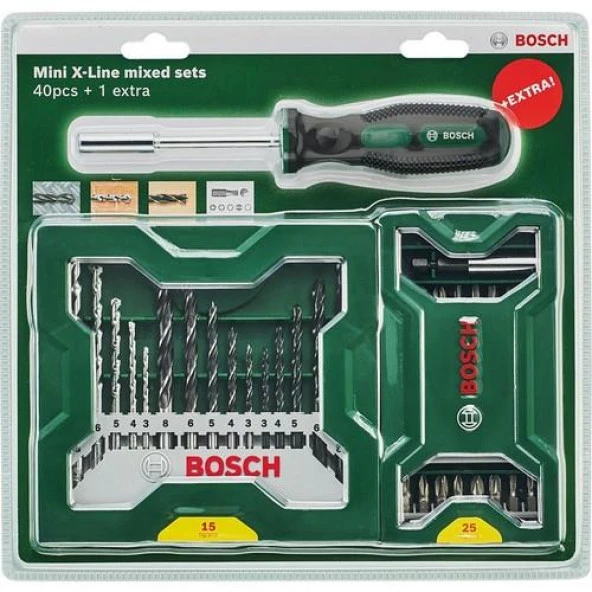 Bosch X-Line 15 Parça Delme 25 Parça Vidalama Ucu Seti + Tornavida ürün görseli 1
