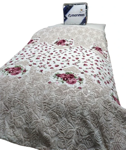 Merinos Fashion Çift Kişilik Vizon Battaniye (200x240)-Rose Bej ürün görseli 1