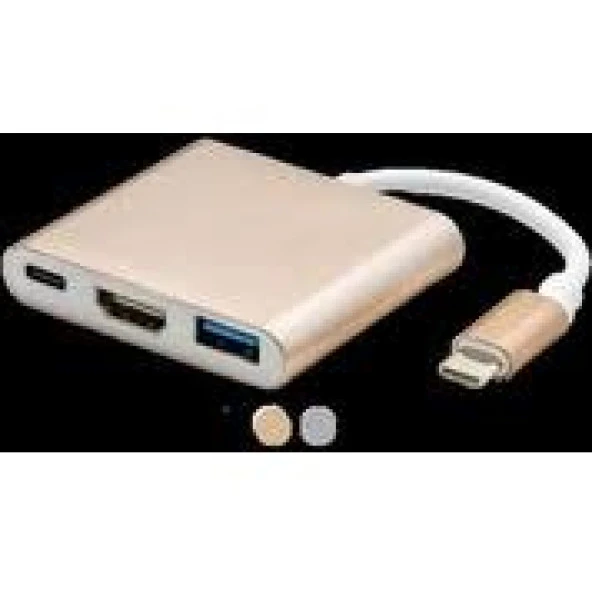 HADRON HD4687 HDMI TYPE-C USB 3.0 4K DIGITAL AV MULTİPORT TV ADAPTÖR ürün görseli 1
