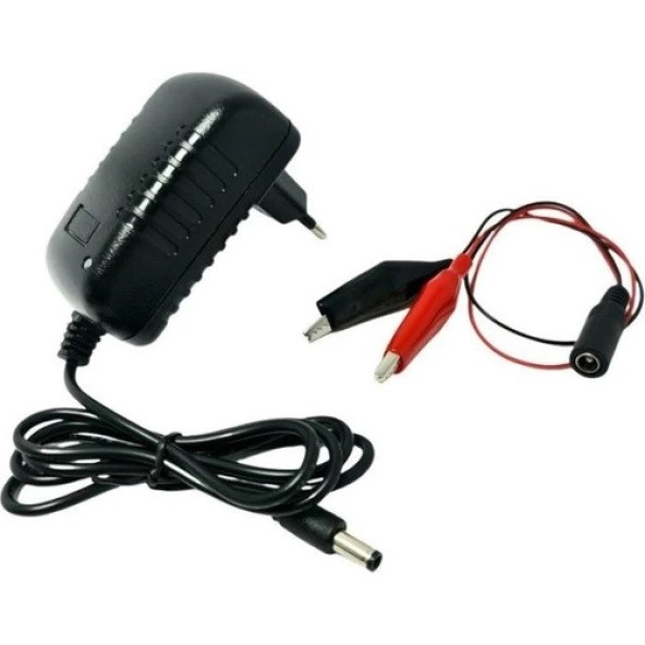 Akülü Araba Şarj Aleti 12V 1A (12 Volt ile başlayan ve 12 Volt 12Ampere Kadar Şarj Eder Şarz Aleti Cihazı) Akü Şarj Adaptörü ürün görseli 1