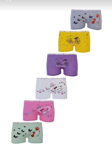 TUTKU 0181 KIZ ÇOCUK DESENLİ BOXER 12 ADET ürün görseli 1