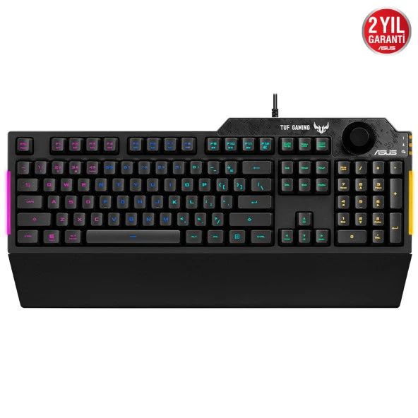ASUS TUF GAMING K1 RGB MECH BRANE TURKCE OYUNCU KLAVYESI OZEL SES DUGMESI YAN ISIK CUBUGU ARMOURY CREATE OZELLIKLI SUYA VE TOZA DAYANIKLI ürün görseli 1