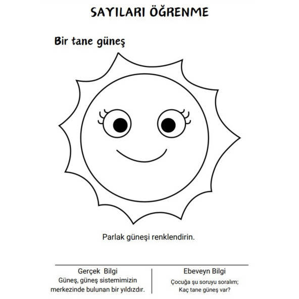 Okul Öncesi Evde İLK Eğitim Renklendir Öğren - Resim 4