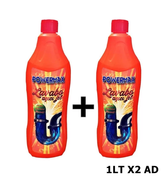 Powermax Lavabo Gider Açıcı Jel Formül 1 Lt x 2 Adet ürün görseli 1