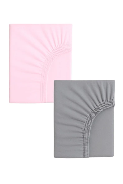 2 Adet Pamuklu ve Lastikli 60 x 120 x 15 cm Penye Bebek Çarşaf ürün görseli 1