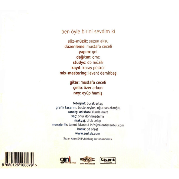 SERTAB ERENER - BEN ÖYLE BİRİNİ SEVDİM Kİ (CD) (2014) - Resim 2