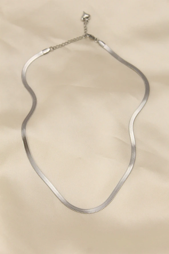 316L Çelik Silver Renk 45 cm İtalyan Zincir Model Kadın Kolye - TJ-BKO5903 ürün görseli 1