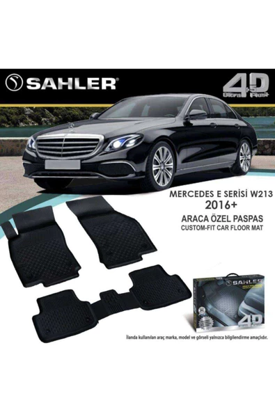 Sahler Mercedes E Seri W213 2016-2020  4.5D Havuzlu Paspas Siyah ürün görseli 1