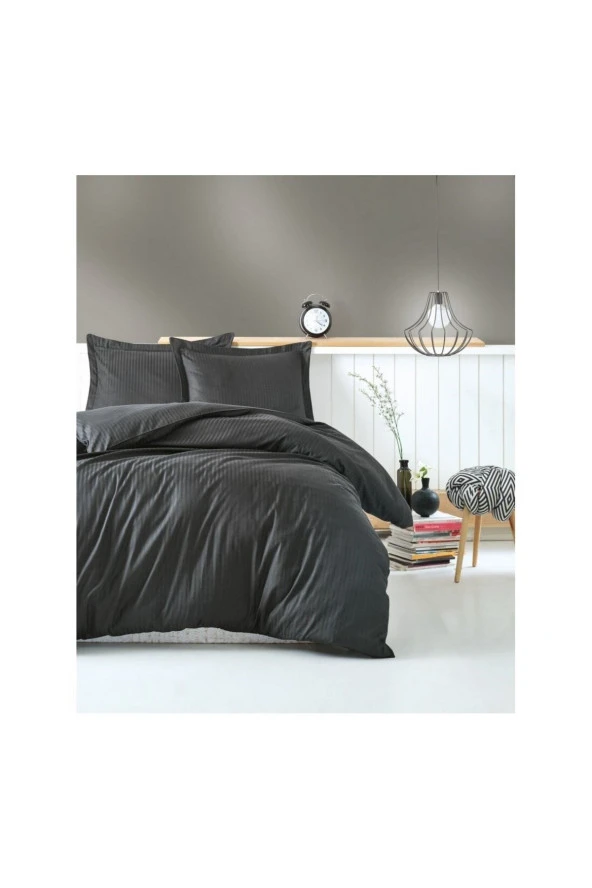 Cotton Box Elegant Stripe Saten Çift Kişilik Nevresim Takımı ürün görseli 1