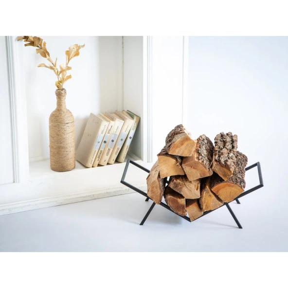Şömine Önü Odunluk Minimalist Tasarım Odunluk ürün görseli 1