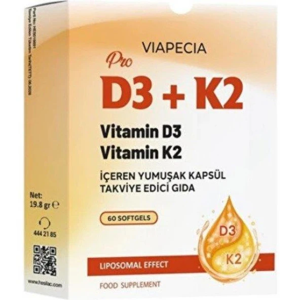 Viapecia Pro D3K2 60 Kapsül ürün görseli 1