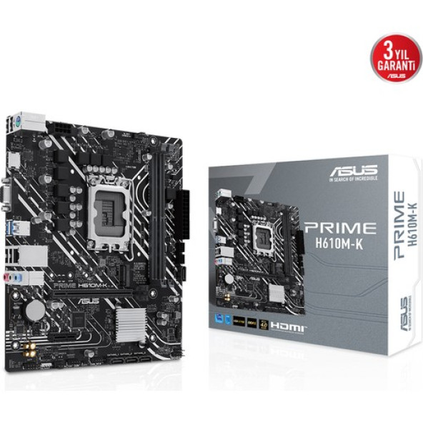 ASUS PRIME H610M-K Intel H610 5600 DDR5 LGA1700 mATX (PRIME H610M-K) ürün görseli 1