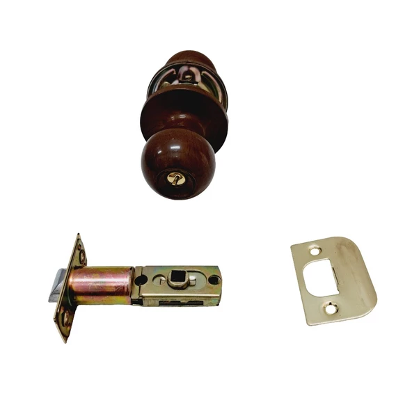 Otel Tipi Kapı WC Kilit Ceviz Renkli Topuzlu - Resim 3