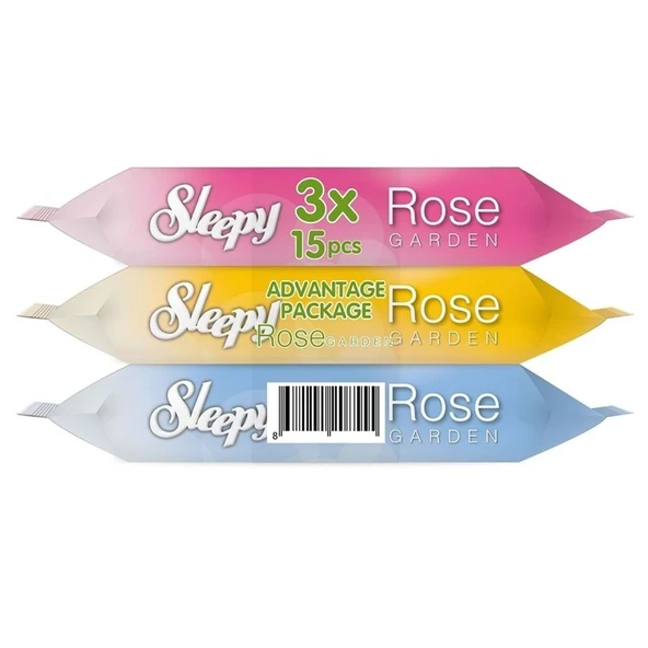 Sleepy Islak Havlu Cep Mendil (3 Lü Pk) 15 Yaprak Rose/Garden (45 Yaprak) ürün görseli 1