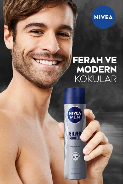 Nivea Erkek Deodorant Silver Protect 150 ml 2 Adet - Resim 2