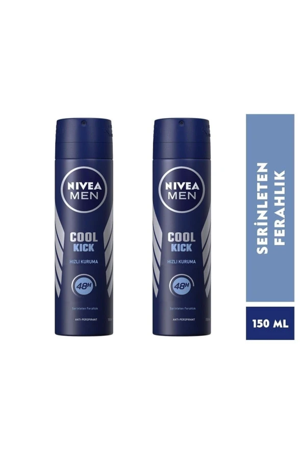 Nivea Erkek Deodorant Cool Kıck 150 ml 2 Adet ürün görseli 1