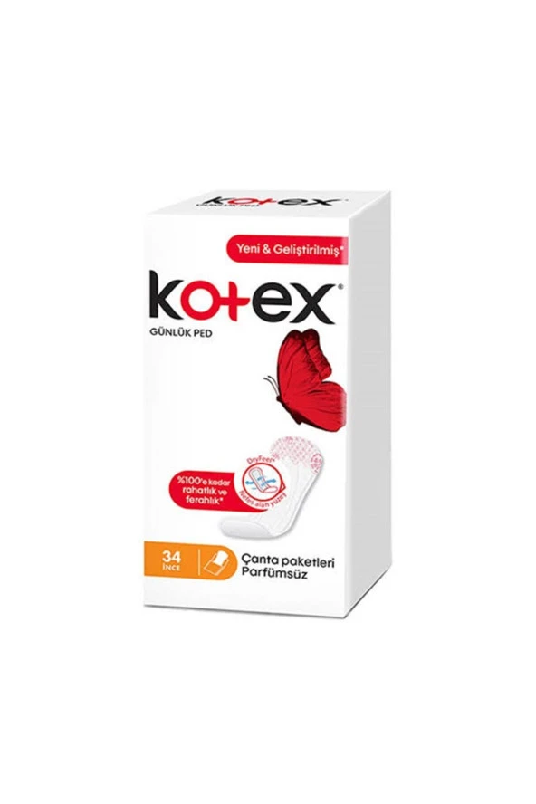 Kotex Günlük Ped Parfümsüz 34'lü 1 Paket ürün görseli 1