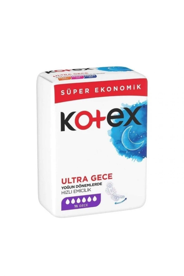 Kotex Ultra Gece Ped 16'Lı 1 Paket ürün görseli 1