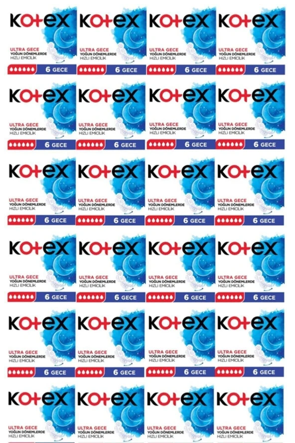 Kotex Ultra Gece Ped 6'Lı 24 Paket ürün görseli 1