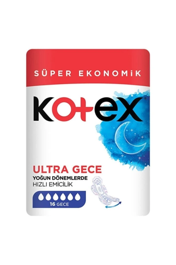 Kotex  Ultra Gece Ped 16'Lı 1 Paket ürün görseli 1