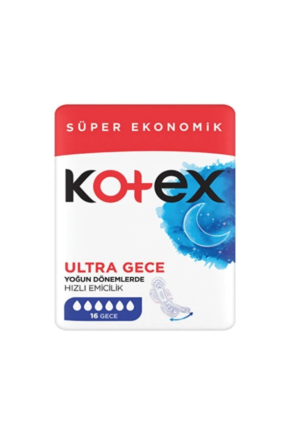 Kotex Ultra Gece Ped Ekonomik 16'Lı 5 Paket ürün görseli 1