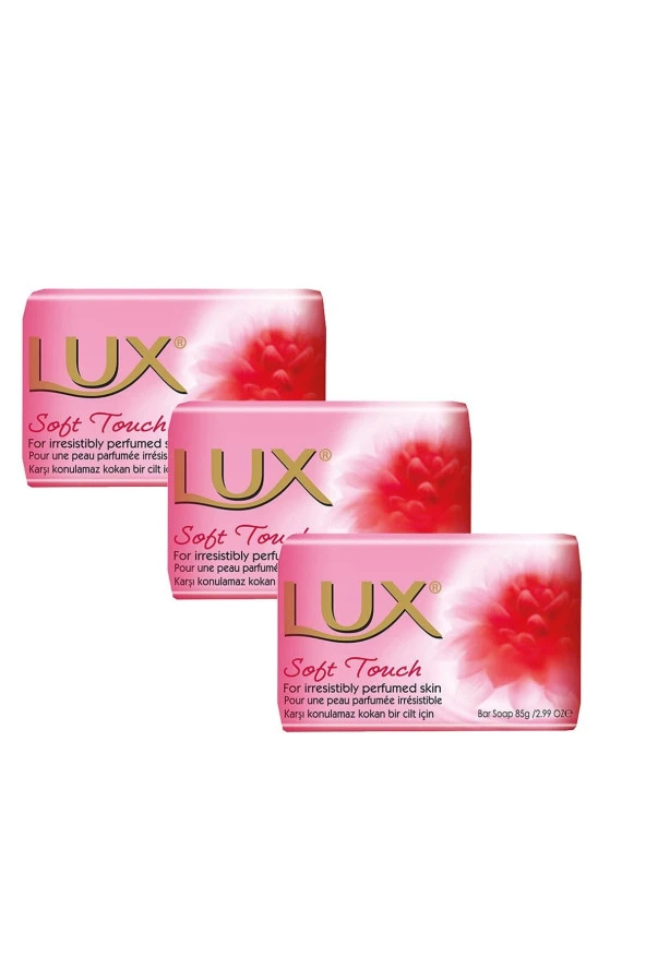 Lüx Sabun El Yüz Vücut Pembe  Soft Touch 80 gr 3 Adet ürün görseli 1