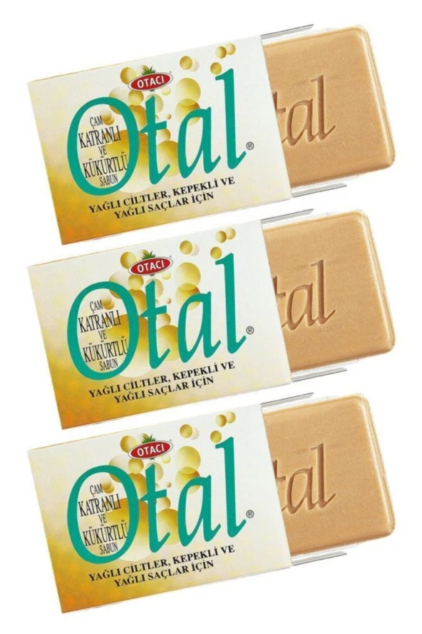 Otacı katranlı.kükürtlü sabun,kepekli saçlar.yağlı ciltler 80gr 3 Adet ürün görseli 1