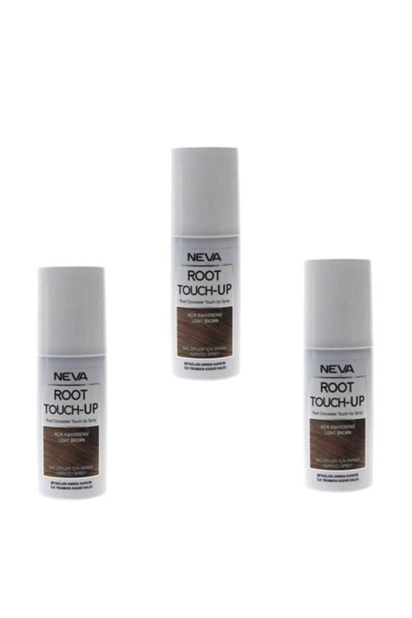 Neva Root Touch- Up Açık Kahverengi Dip Boya Spreyi 25 KULLANIM 75ml  3 Adet ürün görseli 1