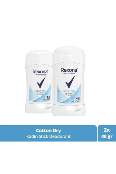 Rexona Motion Sense Kadın Stick Deodorant Cotton Dry 48 Saat Koruma 40 gr 2 Adet ürün görseli 1