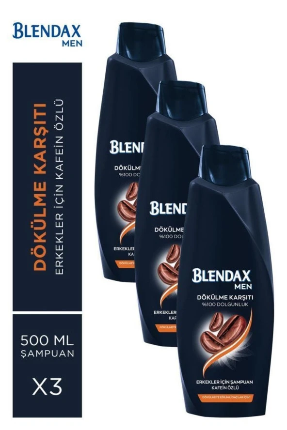 Blendax Saç Dökülmesine Karşı Kafein Özlü Şampuan 500 ml 3 Adet ürün görseli 1