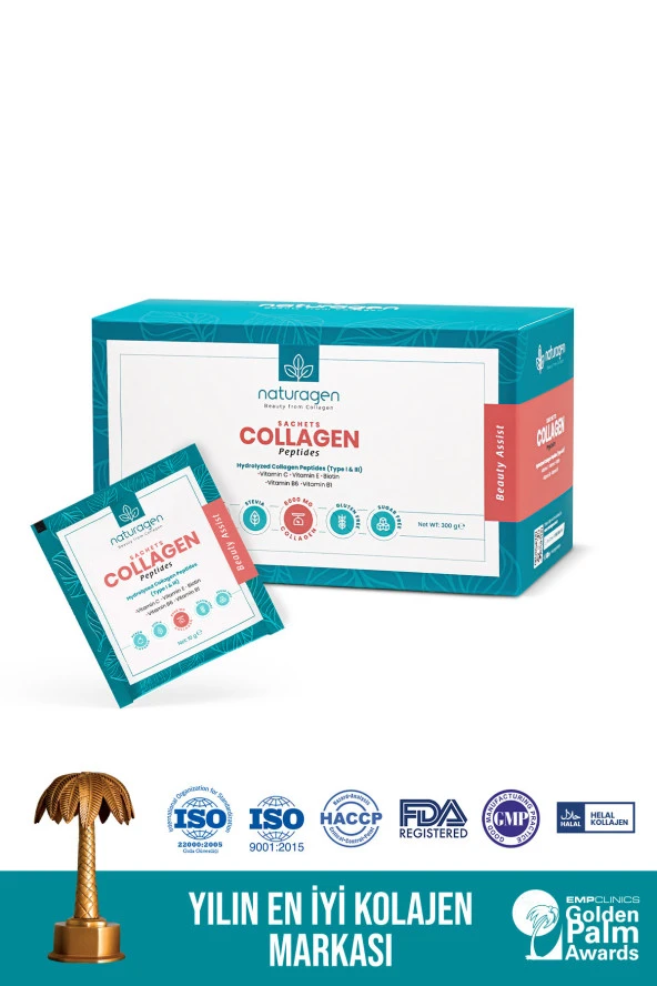 Naturagen Collagen Beauty 30'Lu Saşe Şeftali Aromalı Tip 1 & Tip 3 - 8.000 Mg Hidrolize Toz Kolajen ürün görseli 1