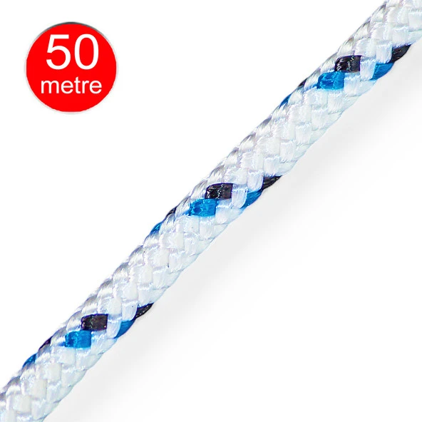 1.Kalite iskota Örgü Halat 3mm Çadır Tente Branda Eşya Bağlama Şakül Denizci İpi - 50 mt ürün görseli 1