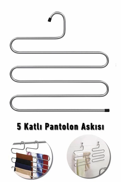Mithra Life Metal 5 katlı Pantolon Eşarp Askısı MIT1029 ürün görseli 1