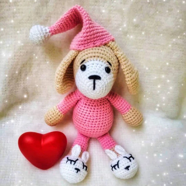 Uykucu Köpek Amigurumi Organik Oyuncak ürün görseli 1