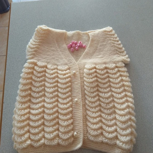 Mandalina Modeli Örgü Kız Yelek ürün görseli 1