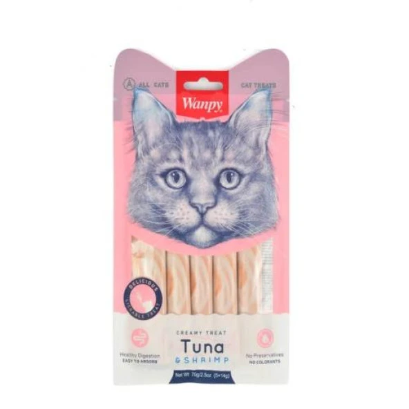 Wanpy Ton Balığı Ve Karidesli Kedi Ödül 5X14Gr ürün görseli 1