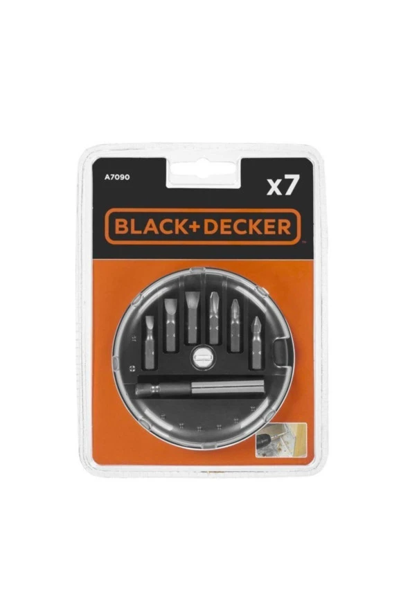 Black Decker A7090 7 Parça Vidalama Uç Seti ürün görseli 1
