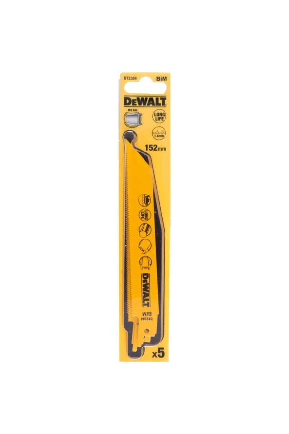 Dewalt Dt2384 Tılkı Kuyruğu Testere Bıçağı Metal 152mm 5adet ürün görseli 1