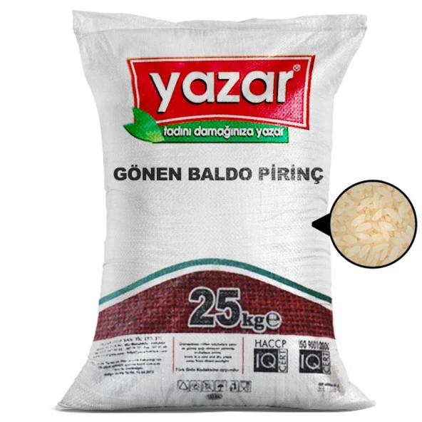 Yazar Bakliyat Gönen Baldo Pirinç 25 Kg. ürün görseli 1
