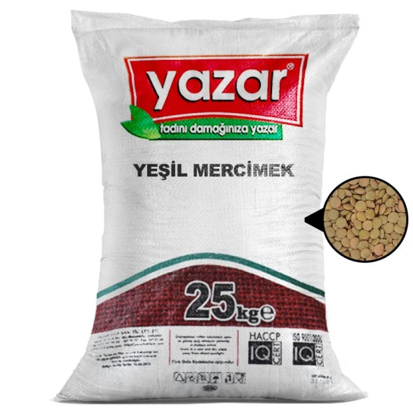 Yazar Yeşil Mercimek 25 Kg.Proteini Yüksek İç Anadolu Bölgesi Ürünü ürün görseli 1
