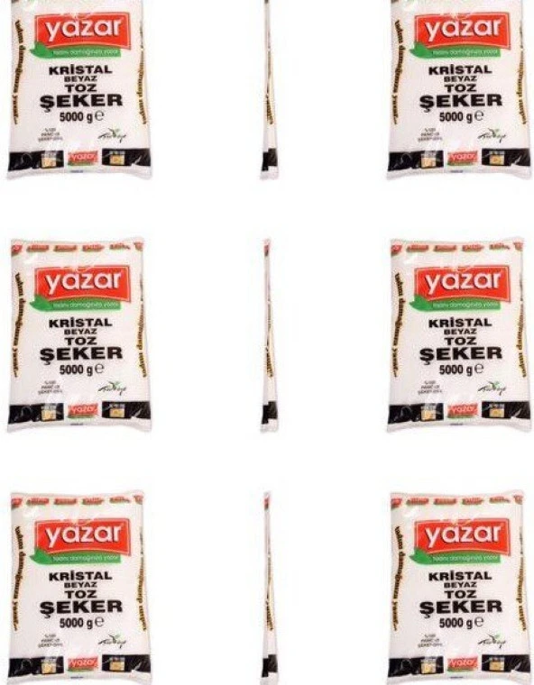 Yazar Kristal Toz Şeker 5 Kg x 6 Paket ürün görseli 1