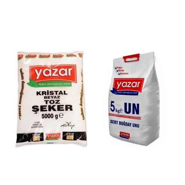 Yazar Kristal Toz Şeker 5 Kg + Pastalık Böreklik Un 5 Kg ürün görseli 1