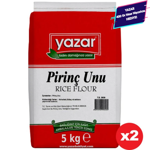 Yazar Sade Pirinç Unu 5 Kg x 2 Paket ürün görseli 1