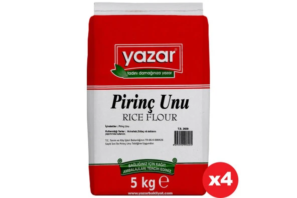 Yazar Sade Pirinç Unu 5 Kg x 4 Paket ürün görseli 1