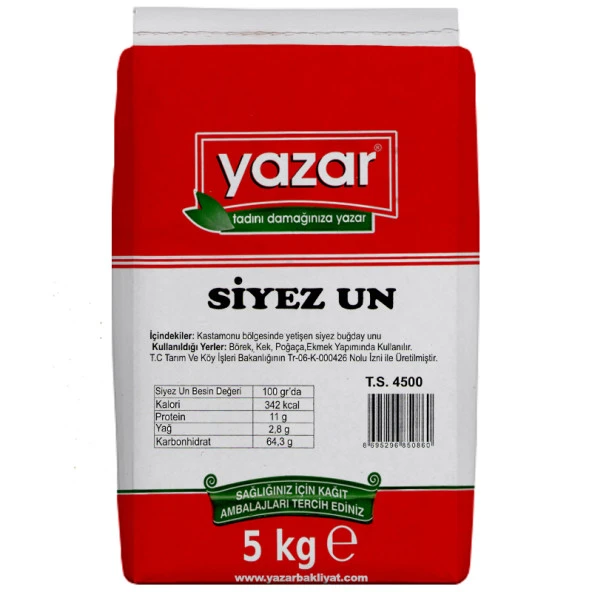 Yazar Taş Değirmende Öğütülmüş Siyez Unu 5 Kg ürün görseli 1