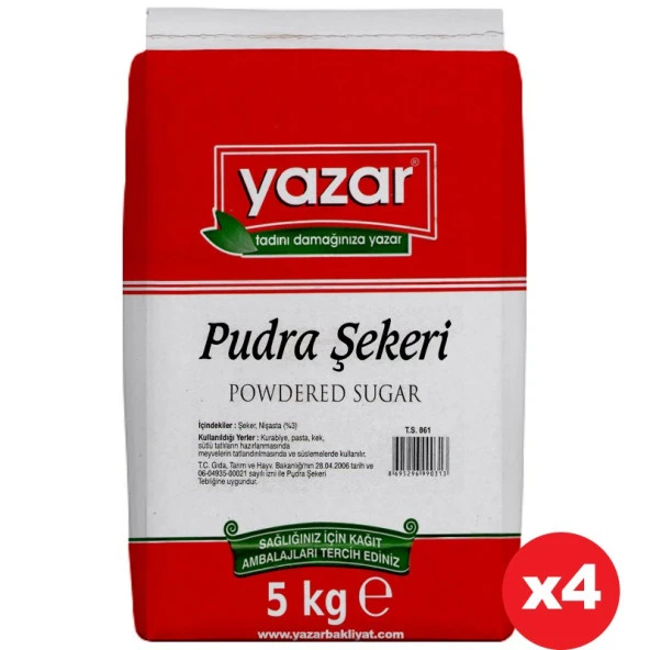 Yazar Pudra Şekeri 5 Kg x 4 Paket ürün görseli 1