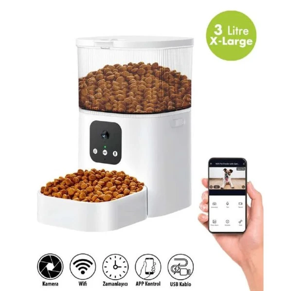 Kiwi Pets Kameralı Akıllı Otomatik Evcil Hayvan Besleyici ürün görseli 1