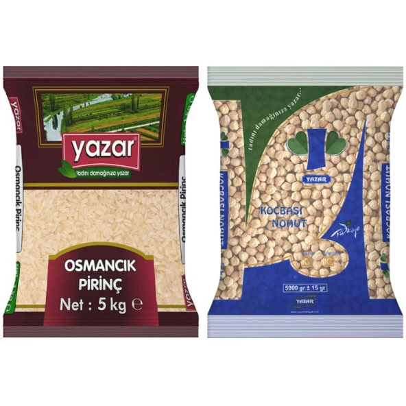 Yazar Osmancık Pirinç 5 Kg. + Koçbaşı Nohut 5 Kg. ürün görseli 1